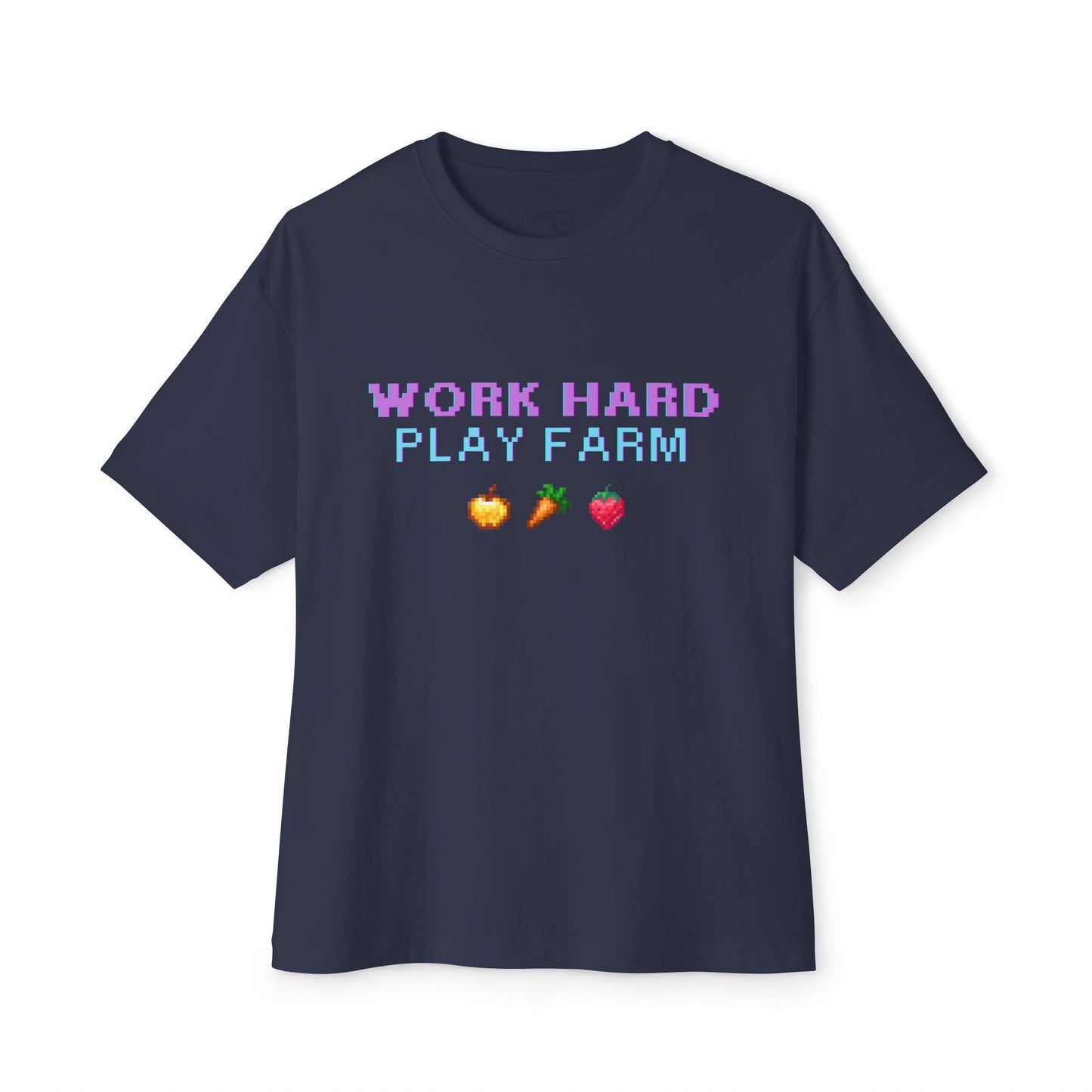 Farm Sim Life Boxy Tee | Unisex Oversized T-Shirt | Work Hard Play Farm Design | Casual Wear for Farm Sim Gamers, Gamer Gift, Summer Top