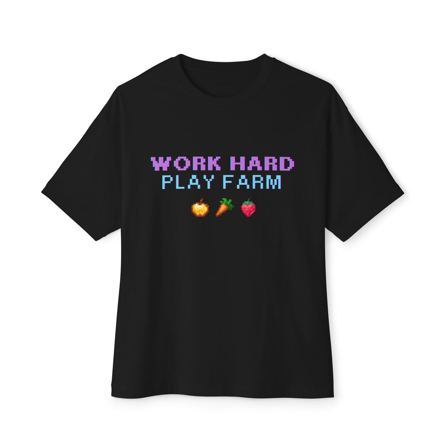Farm Sim Life Boxy Tee | Unisex Oversized T-Shirt | Work Hard Play Farm Design | Casual Wear for Farm Sim Gamers, Gamer Gift, Summer Top